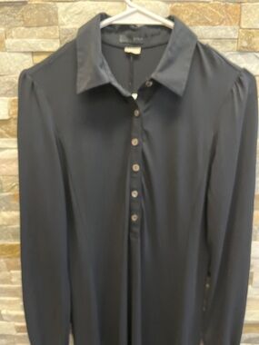 J. Crew Black Long-Sleeve Midi Dress 17 PtP